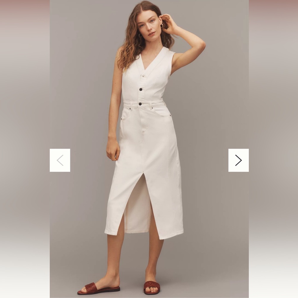 NWT Rails Westwood Denim Retro Inspired Dress in Vintage Ecru